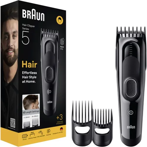 BRAUN Haarschneider HairClipper HC5530 - Haar- & Bartschneidegeräte mit präzisem Einstellbereich von 3 bis 35 mm, ideal für individuelle Haarschnitte und kabellose Nutzung.