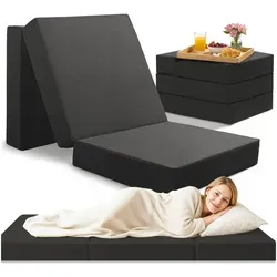 Blumtal Klappmatratze 90x200 cm - Extra dicke, rückenfreundliche Faltmatratze - Hochwertige 3-teilige Gästematratze mit 14 cm Schaumstoff für optimalen Schlafkomfort. Ideal für Zuhause und unterwegs, platzsparend und waschbarer Bezug.