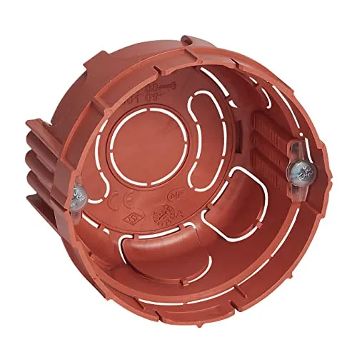 Legrand Batibox Box für Beton/Mauerwerk 51032173 Tiefe 30-40 mm, Rot, Kunststoff, nicht wasserfest, Lieferung mit Schrauben mit Schutzabdeckung