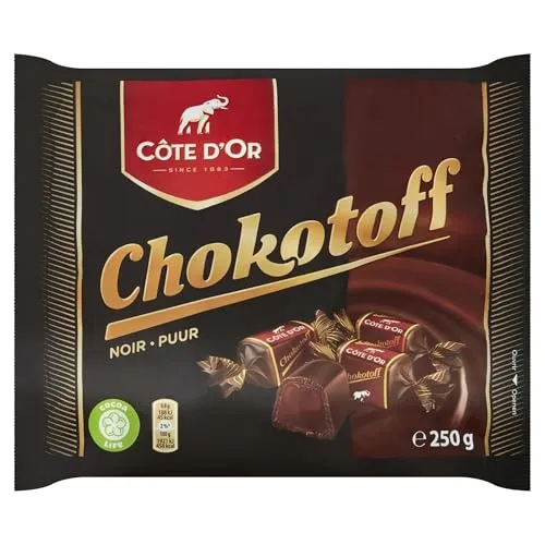 Chokotoff Cote dOr - Belgische Toffees in dunkler Schokolade - Karamellbonbons, köstliche Toffees umhüllt von feiner belgischer dunkler Schokolade, perfekt zum Genießen oder Verschenken!