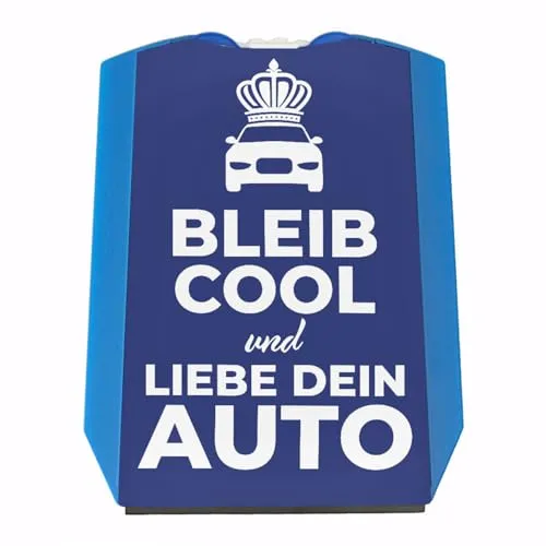 speecheese Bleib cool und Liebe Dein Auto Parkscheibe mit 2 Einkaufswagenchips für Autoliebhaber, Bastler, Tüftler und Könige der Straße und lustigem Spruch Parken Parkplatz