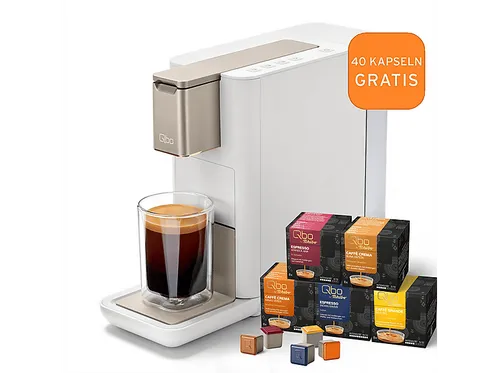 TCHIBO Qbo ICONIC + 40 Kapseln Kapselmaschine Weiß