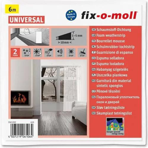 Schaumstoffdichtung fix-o-moll 6m x 10mm x 5mm