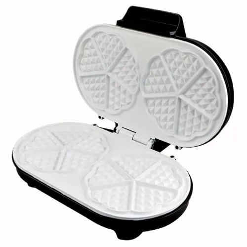 First Cuisine Doppel-Waffeleisen *Keramik*, Schwarz-weiß - Waffeleisen für zwei Waffeln mit hochwertiger Keramikbeschichtung, Cool-Touch-Griffen und einstellbarer Temperatur für perfekte Waffeln. Ideal für Genuss und Sicherheit in der Küche.