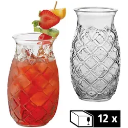 Libbey 12er Set Cocktailglas TIKI 502 ml - Gläser im Ananasdesign, ideal für Tiki-Cocktails und kreative Getränke, spülmaschinenfest und perfekt für tropisches Flair bei jedem Event.