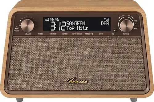 SANGEAN WR-201D Premium Retro-Radio - Radios mit DAB, Bluetooth und Echtholz-Gehäuse für hervorragenden Klang und individuelle Anpassung durch integrierten Equalizer.
