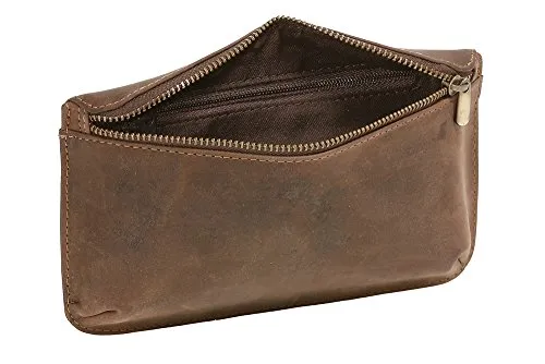 LEAS Gürteltasche aus Echt-Leder, Dunkelbraun - Elegante Gürteltasche aus hochwertigem, geöltem Rindleder in dunkelbraun. Bietet viel Platz mit Reißverschlussfach und entwickelt im Gebrauch individuelle Ledernuancen.