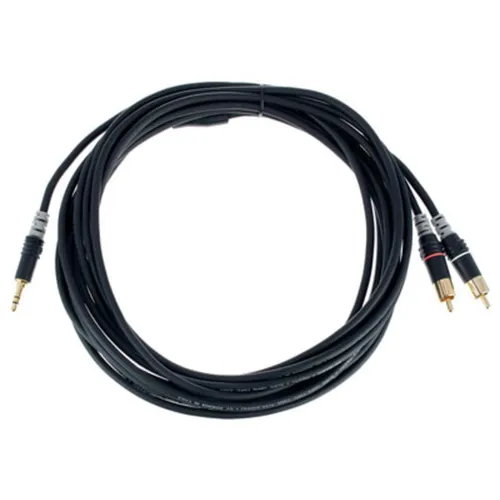 Sommer Cable Basic HBA-3SC2 6,0m Y-Audio-Kabel - HiFi-Kabel mit HICON-Steckern, 3,5 mm Miniklinke stereo auf 2x Cinch, 6,0 m lang, ideal für hochwertige Audioverbindungen und 5 Jahre Herstellergarantie.