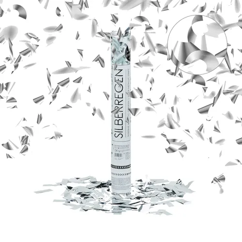 Party-Popper Silber Konfettishooter Konfettikanone Silberregen Fasching Partys