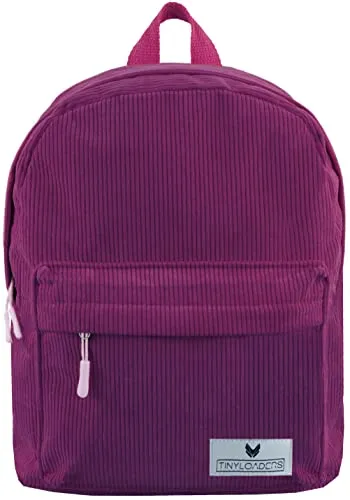 Tinyloaders Damen Rucksack Kord Daypack Cord Backpack Freizeitrucksack Freizeit Citytasche Arbeit Schule kleiner Cityrucksack Reisen Wandern, Berry