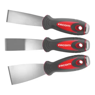 Facom Schaber rostfrei Satz, 3-tlg - Flachschaber Set mit rostfreien Edelstahlklingen, ideal für präzises Arbeiten und langlebige Nutzung. Perfekt für Profis und Heimwerker.