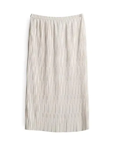 someday Damen Midirock OTURE | Schimmernde Crinkle Optik in Natural Glaze - Bekleidung für Damen – Dieser Midirock vereint modernen Chic mit nachhaltigem Komfort aus Recycled Polyester, perfekt für Büro und Freizeit.