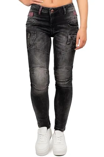 Cipo & Baxx Damen Jeans WD358 Black W31/L32 – Stilvoll und Bequem