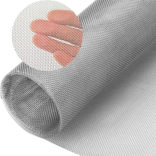 Drahtgeflecht Feinmaschig Wire Mesh Fliegengitter Edelstahlgewebe Edelstahl Gitter Rolle Metall Insektenschutz Drahtgitter für Lüftungs Garten Insekten 30 cm x120 cm