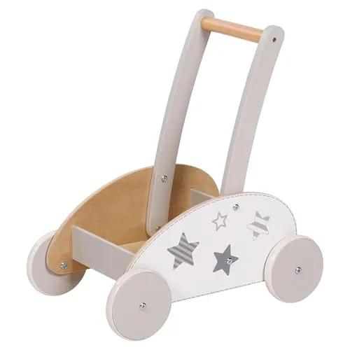 Stylischer goki Schiebewagen - Lauflernwagen aus hochwertigem Holz im skandinavischen Design, ideal für kreative Transport-Abenteuer und stilvolles Spielen.