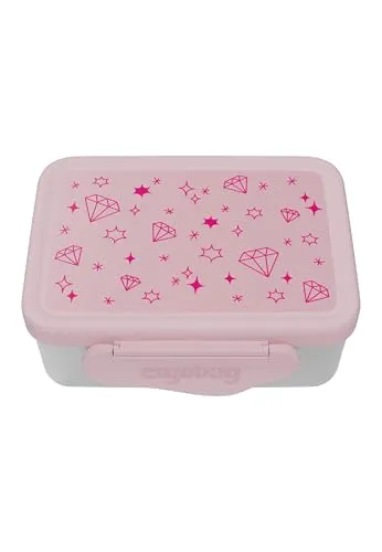 ergobag Edelstahl Brotdosen mit Trennfach und Snack-Box - Praktische, BPA-freie Lunchbox mit Trennfach und Snack-Box. Spülmaschinenfest und robust – ideal für das Pausenbrot, ohne Auslaufen dank Silikondichtung.