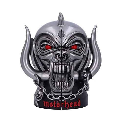Nemesis Now Motorhead Warpig Snaggletooth Buchstützen, Silber, 18 cm - Stylische Buchstützen im Motorhead Design, ideal für Fans und Sammler. Die 18 cm hohen silbernen Stützen bringen Ordnung in Ihre Bücherregale und setzen gleichzeitig ein cooles Statement.