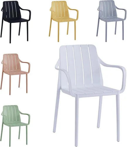 VORTIVO Gartenstuhl stapelbar in weiß von VORTIVO