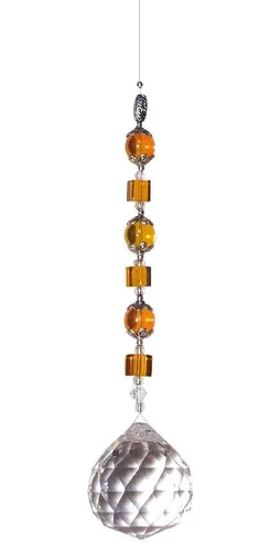 Suncatcher aus Glas und Metall mit 40mm Bleikristall Kugel - Sonnenfänger aus hochwertigen Materialien, ideal zur Dekoration und Lichtspiel. Die 40mm Bleikristall Kugel sorgt für funkelnde Effekte im Raum.
