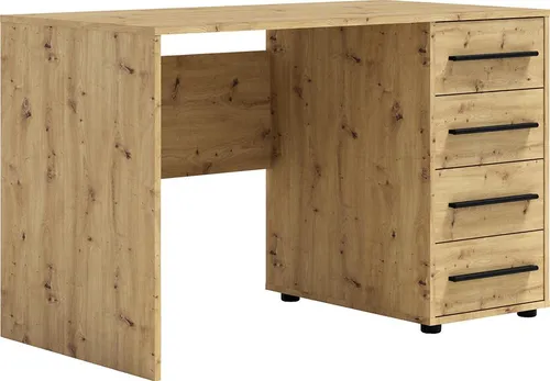 Büro Schreibtisch Eiche 120 cm mit 4 Schubladen