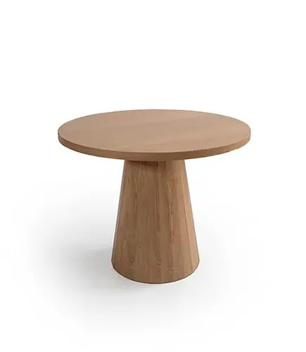 Esstisch Rund aus Holz für Esszimmer und Küche - Moderner Esstisch mit rundem Design, ideal für bis zu 4 Personen. Helles Holz und pflegeleichte Oberfläche machen ihn zum perfekten Möbelstück für gemütliche Essensrunden.