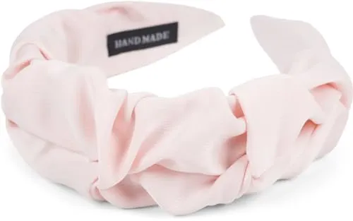 styleBREAKER Damen Haarreif mit schimmernder geflochtener Oberfläche in Rüschen Optik, Haarband, Haarschmuck 04027035, Farbe:Puderrosa