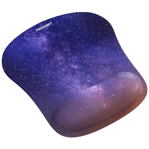 TECKNET Mauspad mit Gelkissen, Memory Foam Mousepad Ergonomisches Wasserdicht Komfort Mausmatte mit Handgelenkpolster Handauflage für Alle Maus Offfice Heim Computer Laptop