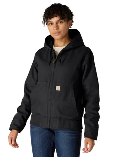 Carhartt Washed Duck Aktivjacke Damen - Robuste Funktionsjacke in Braun oder Schwarz - Hochwertige Funktionsjacke aus langlebigem Duck-Baumwoll-Material mit isolierender 3M Wattierung, ideal für aktive Frauen. Perfekt für Outdoor-Aktivitäten und kalte Tage.