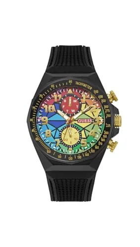 Guess Multifunktionsuhr D1 GW0902G3 - Modische Herrenuhr mit Quarz-Antrieb, Wasserdicht bis 5 bar, bietet Datum und Wochentag – perfekt für den Alltag!