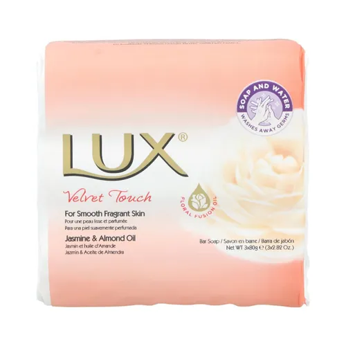 LUX Stückseife Velvet Touch 3er Pack à 80g Jasmin Mandelöl Seifenstück Duftseife