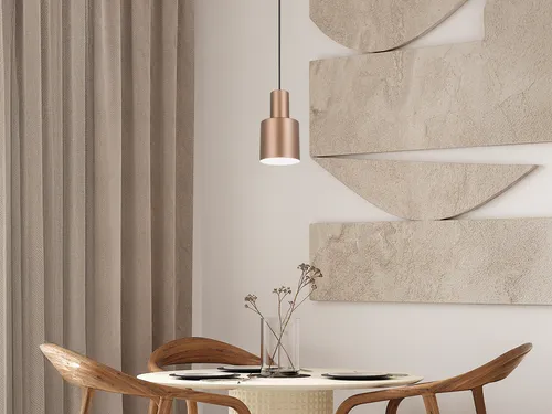 Kleine LED Pendelleuchte mit Metall Lampenschirm, Esstischlampe Coffee hängend