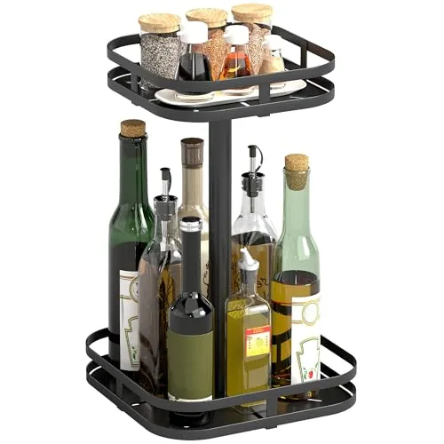 HOMCOM Gewürzregal 2-stufig mit 360° Drehfunktion von HOMCOM