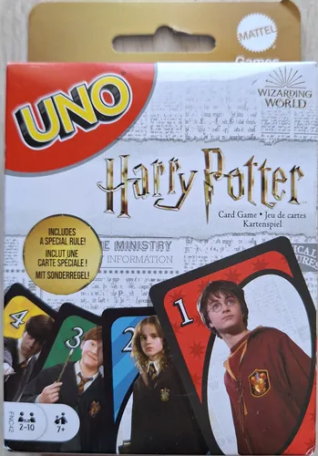 UNO Harry Potter - Magisches Kartenspiel für Fans, einzigartige Charakterkarten und Überraschungsregel für noch mehr Spielspaß!