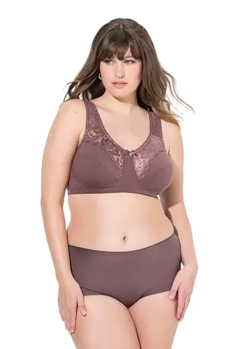 Ulla Popken Damen Plus Size Entlastungs-BH ohne Bügel mit Spitze, Größe 115C - Eleganter Entlastungs-BH für große Größen, mit edler Spitze und gepolsterten Trägern für optimalen Tragekomfort. Ideal für den täglichen Gebrauch.