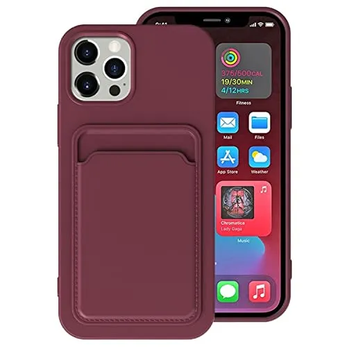 König Design Handyhülle kompatibel mit Apple iPhone 12 Schutzhülle Case Cover Kartenfach Dunkelviolett