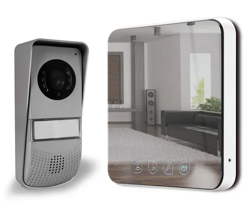 Türsprechanlage mit Spiegeleffekt
