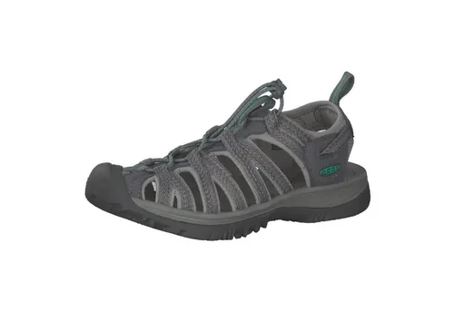 KEEN Damen Trekkingsandale WHISPER W-MEDIUM GREY/PEACOCK GREEN - Wanderschuhe für Wasseraktivitäten, mit schnellem Schnellschnürsystem und waschbarem Obermaterial für höchsten Komfort bei jedem Abenteuer.