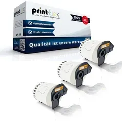 Print-Klex 3x Kompatible Etiketten-Rolle kompatibel mit Brother P-Touch DK-44205 P-Touch QL 800 P-Touch QL 810 W P-Touch QL 820 NWB P-Touch QL800 P...