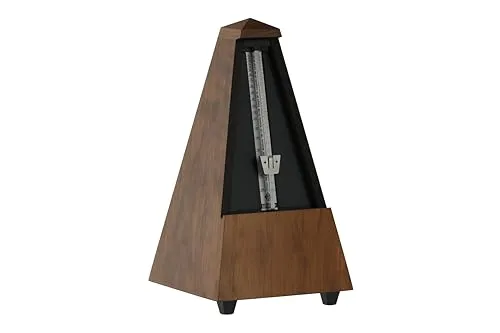 Wittner Metronom Taktell Pyramidenform System Maelzel Serie 810 - Massivholzgehäuse - Mit Glocke - Nussbaum matt - Mechanisch zum Aufziehen - Keine Batterien erforderlich - Made in Germany