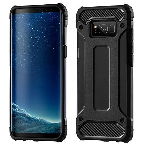 cofi1453 Schutzhülle Bumper Hybrid Armor kompatibel mit Samsung Galaxy A50 (A505F) Silikon Hülle Zubehör Tasche in Schwarz