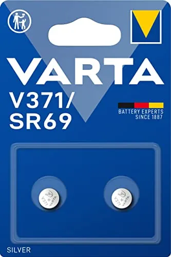 VARTA Batterien Knopfzellen V371/SR69, 2 Stück, Silver Coin, 1,55V, kindersichere Verpackung, für elektronische Kleingeräte - Uhren, Autoschlüssel, Fernbedienungen, Waagen, Made in Germany