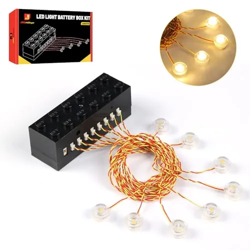 JMBricklayer LED-Licht-Baustein-Set, 2 x 6 Leuchtsteine mit Lichtsensormodus