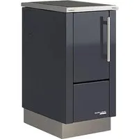 Haas + Sohn Festbrennstoffherd HS 40, anthrazit, Edelstahlrahmen - Vielseitiger Holzofen HS 40 mit höhenverstellbaren Füßen und externem Luftanschluss. Ideal für effizientes Kochen und angenehme Wärme. Robuste Bauweise mit praktischen Features für den täglichen Einsatz.