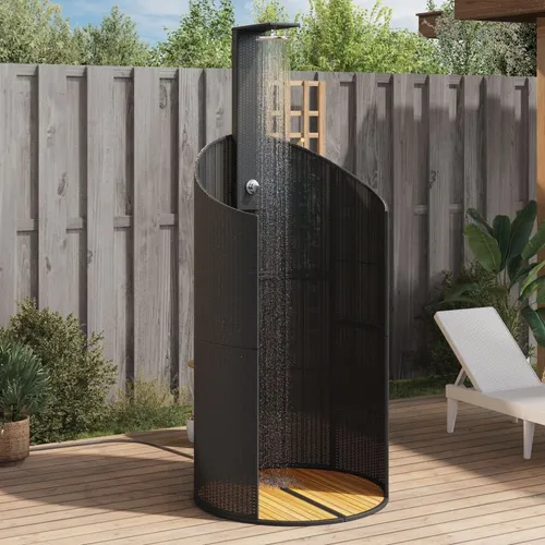 Maison Exclusive Gartendusche Schwarz 100x100x241,5 cm aus Poly Rattan