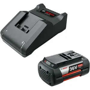 Bosch Werkzeugakku Starter-Set 36V, F016800636 - Stromversorgung für alle 36V Bosch Grün Geräte, mit 6,0Ah Kapazität und LED Ladestandanzeige. Ideal für anspruchsvolle Gartenarbeiten, ohne Selbstentladung oder Memory-Effekt.