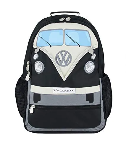 VW T1 Bulli Rucksack - BRISA Volkswagen Wander-Laptop-Tages-Schul-Rucksack - VW Collection: Offiziell lizenziertes T1 Bulli Design, 30l Volumen, gepolstertes Laptopfach für bis zu 17.1 Zoll, ideal für Schule und Ausflüge. Wetterbeständig und komfortabel!