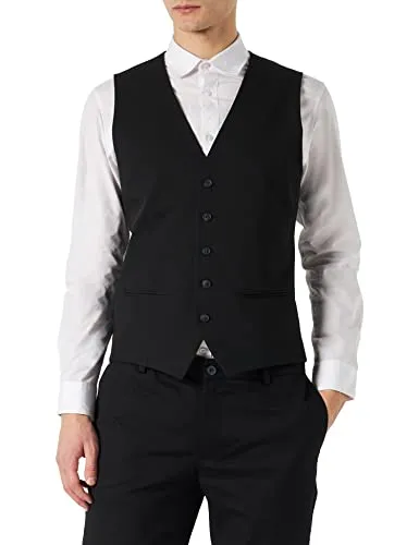 SELETED HOMME Men's SLHSLIM-Liam WCT Flex B NOOS Weste, Schwarz, Größe 54 - Moderne Slim Fit Weste für Herren, ideal für vielfältige Anlässe. Hergestellt aus recyceltem Polyester, vereint sie Stil und Nachhaltigkeit.
