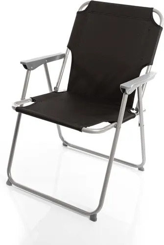 BigDean Klappstuhl Faltstuhl Campingstuhl Angelstuhl schwarz robust klappbar