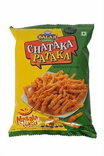 Balaji Chataka Pataka Masala Masti Maisstangen Pikant - 65g - 4er-Packung