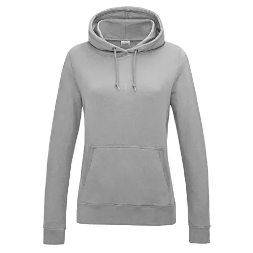 AWDis Damen Girlie College Hoodie Kapuzenpullover, grau meliert, Größe 38